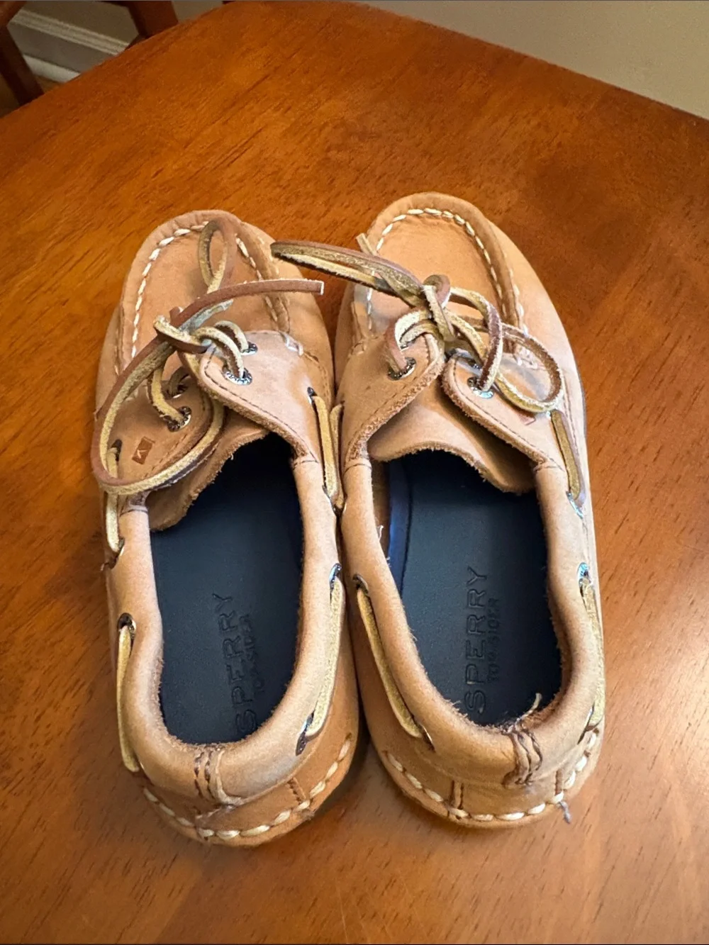 Sperry Kids Tan Leather Moccasin Boat Shoes